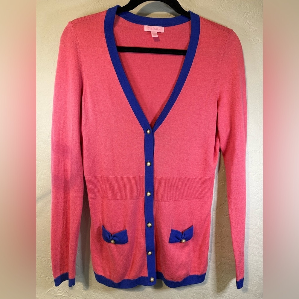 Lilly Pulitzer Pink Sweater with Blue Accents